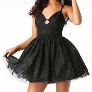BEBE lace Fit & Flare dress